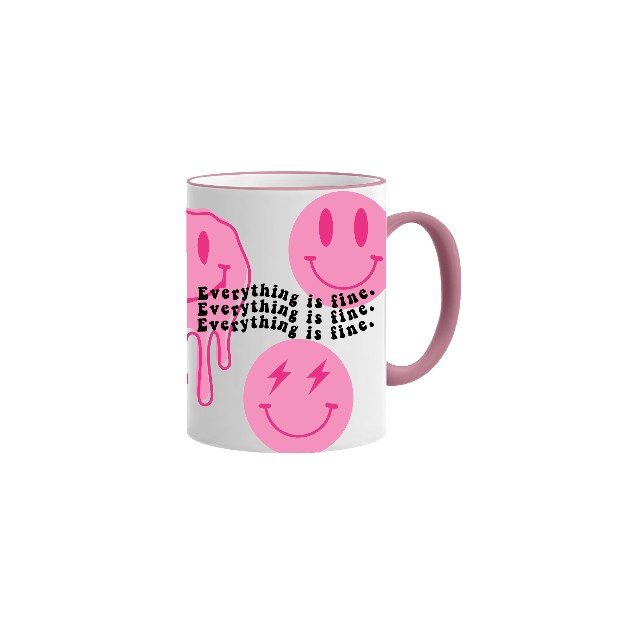 "Everything is Fine" Pink Mug