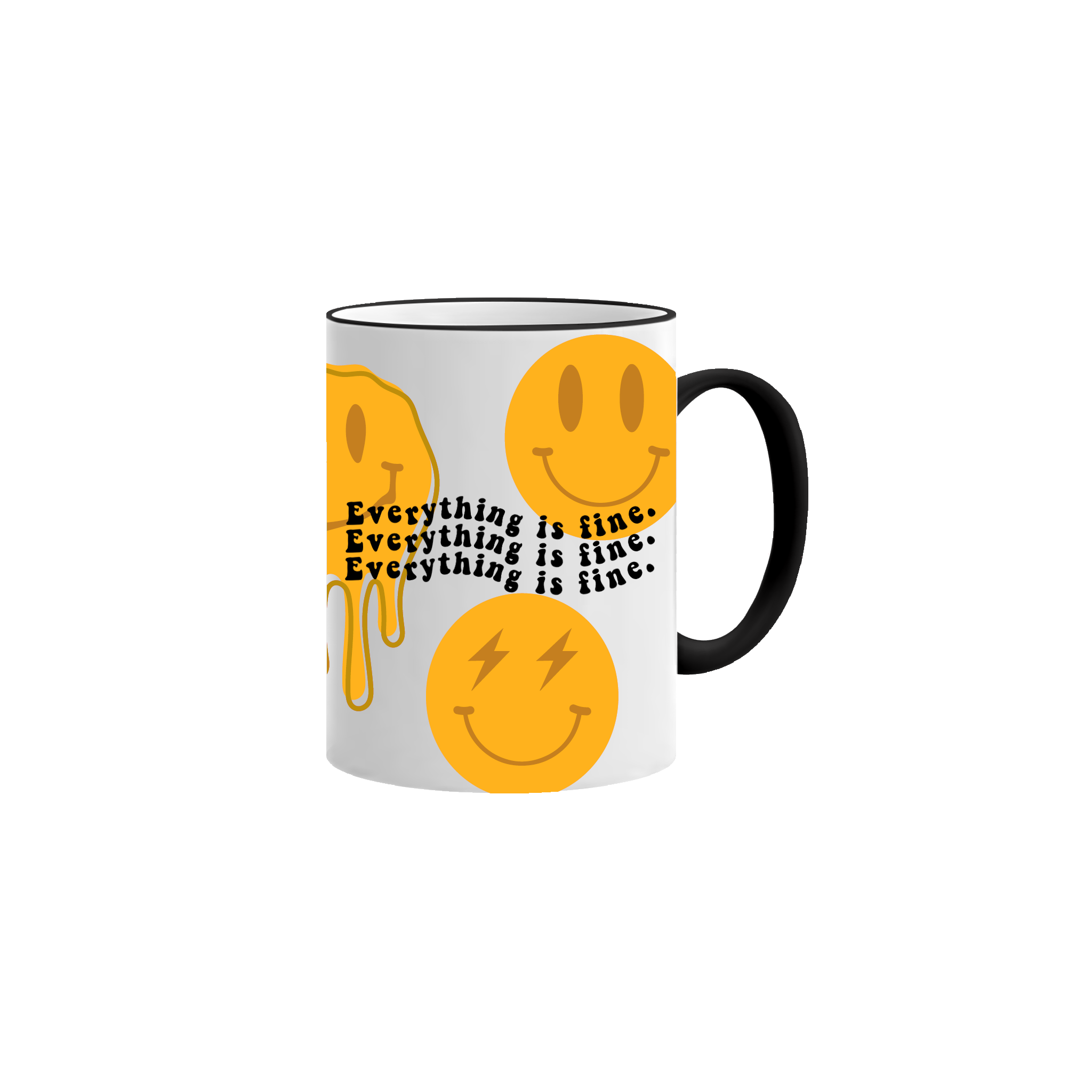 "Everything is Fine" Yellow/Black Mug